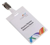 EUROPEL 121287 Porta badge con clip tipo bretella, 60 x 90 mm, trasparente, confezione da 24 pezzi