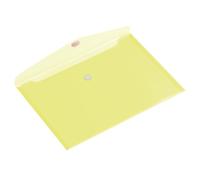 HF2 Cartella a portafoglio (confezione da 10) | Formato A4 | Cartella portadocumenti con chiusura a gancio e anello | Giallo trasparente | per casa, ufficio, scuola e aziende | Organizer e supporto