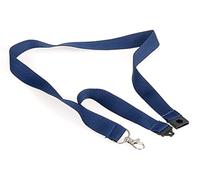 EUROPEL cordino portabadge 20 mm con moschettone e chiusura di sicurezza, per porta badge e tessere identificative, ideale per fiere, eventi e ufficio, blu, confezione da 10 pezzi.