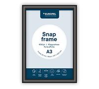 EUROPEL cornice a scatto A3 con profilo in alluminio da 25 mm, sistema Easy-Click, angoli a 45°, ideale per poster, certificati, foto e materiale pubblicitario, colore nero