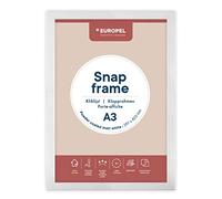 Europel Cornice a Scatto A4 Bianco Opaco, Sistema Easy Click, Profilo 25x11 mm, Alluminio Anodizzato con Protezione Antiriflesso, Montaggio a Parete