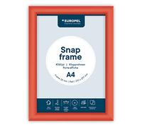 EUROPEL cornice a scatto A4 con profilo in alluminio 25 mm, sistema Easy-Click, angoli a 45°, ideale per poster, certificati, foto e comunicazione, colore rosso