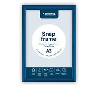 Europel cornice a scatto DIN A3, blu, sistema Easy-Click, profilo 25x11 mm, alluminio anodizzato, pellicola antiriflesso, 328x451 mm, retro in polistirene grigio