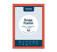 Europel cornice a scatto DIN A3 rosso, sistema Easy-Click, profilo 25x11 mm, alluminio anodizzato, pellicola antiriflesso, 328x451 mm, retro in polistirene grigio