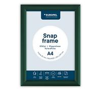Europel cornice a scatto DIN A4 verde, sistema Easy-Click, profilo 25x11 mm, alluminio anodizzato, pellicola protettiva antiriflesso, dimensioni esterne 241x328 mm, retro in polistirene grigio