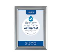 Europel Cornice Economy Snap A5, impermeabile, colore argento, profilo in alluminio 25 x 11 mm, per poster 14,8 x 21 cm, pellicola antiriflesso, visualizzazione di pubblicità, menù, hotel, ufficio