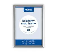 Europel Cornice Economy Snap B1, colore argento, profilo in alluminio 25 x 11 mm, per poster 70,7 x 100 cm, pellicola antiriflesso, visualizzazione di pubblicità, menù, hotel, ufficio, ristorante