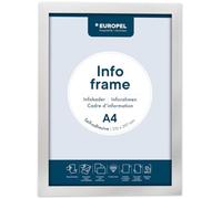 Europel Cornice informativa magnetica autoadesiva in PVC, A4 argento, set da 2, facilmente rimovibile grazie al magnete, bifacciale, formato verticale o orizzontale, 23,8 x 17,6 cm