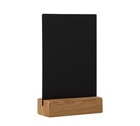 EUROPEL Espositore da tavolo in legno di quercia certificata FSC, per evidenziatori a gesso a base d'acqua, presentazioni su entrambi i lati, ristoranti, hotel, conferenze, festival