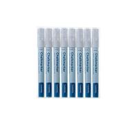 EUROPEL Pennarelli a Gesso Liquido Bianco 3 mm Set da 8, Punta Reversibile Tonda e Scalpello, Pennarello Cancellabile per Lavagna Nera, Vetro e Menu Bar, Uso Professionale Ristorazione Ufficio