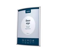 EUROPEL Porta Cartello da Parete 15x20cm - Leggermente Curvo, PVC Antiriflesso, Verticale o Orizzontale, Viti o Adesivo, Argento