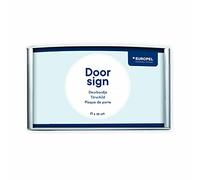 EUROPEL Porta cartello da parete, semplice ed elegante, leggermente curvo, 21 x 10 cm, display verticale o orizzontale, copertura antiriflesso in PVC, argento, viti o fissaggio adesivo, materiale di