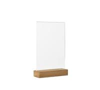 EUROPEL Porta Menu A5 Verticale con Base in Legno di Quercia FSC, Espositore Fronte Retro per Menu Poster e Informazioni, Porta Cartello da Tavolo per Ristoranti Hotel Bar Conferenze Reception