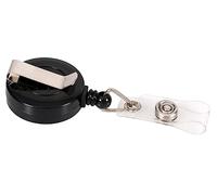 EUROPEL portabadge retrattile per porta badge, targhetta nome e portachiavi con clip da cintura e clip ad anello, estensibile fino a 80 cm, 121281, nero, confezione da 10 pezzi.