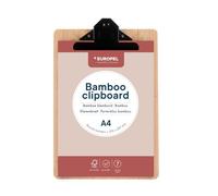 EUROPEL Portablocco in bambù, resistente in legno duro con clip in metallo nero e foro per appendere nascosto, formato A4, portablocco e lavagna per scuola, ufficio, affari, ristorante, magazzino