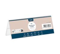 EUROPEL Portanome da tavolo mini bifacciale a forma di L, set da 10 pezzi, in acrilico trasparente 150 × 55 mm, per riunioni, corsi, conferenze, workshop e gruppi numerosi.