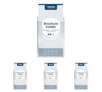 Europel Supporto da parete per brochure, formato 1/3 di formato A4, supporto e dispenser, in acrilico trasparente, espositore per opuscoli, volantini e menu e dispenser per ufficio, ristoranti e