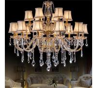 Europeo Lusso Cristallo Lampadario Led Soggiorno Ristorante Camera da Letto Villa Hotel Duplex Edificio Negozio di Abbigliamento Salone di Bellezza Caffè Bar KTV Lampada a Ciondolo (B C 18 luci)