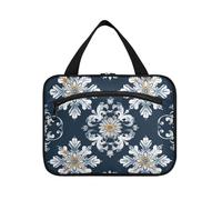 Europeo Retro Blu e Bianco Modelli Hanging Toiletry Borse per Viaggiare con Gancio Designer Chic Rasatura Kit Borsa per Uomini Viaggiatori Vacanza estuche para brochas maquillaje, Modelli europei
