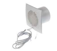 EUROPLAST Ø 100mm Aspiratore Bagno - Ventola Aspirazione Bianca - Estrattore Aria - Ventilatore da Parete per Cucina, Garage, WC - Con Cavo