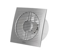 EUROPLAST Ø 125mm Aspiratore Bagno - Ventola Aspirazione Argento - Estrattore Aria - Ventilatore da Parete per Cucina, Garage, WC