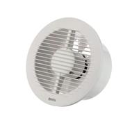 EUROPLAST Ø 150mm Aspiratore Bagno con Timer e Sensore di Umidità - Ventola Aspirazione Bianca - Estrattore Aria - Ventilatore da Parete per Cucina, Garage, WC