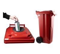 europlast Contenitore per la raccolta delle bottiglie di plastica rosso / contenitore a 2 ruote (F)