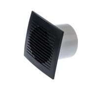 EUROPLAST Ventilatore da parete da bagno, diametro 100 mm, in plastica, antracite