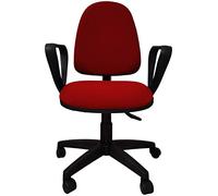 EUROPOLTRONE Poltrona da ufficio girevole operativa IRIS con braccioli, sedile regolabile certificata CATAS (Rosso)