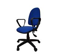 EUROPOLTRONE Poltrona da ufficio girevole operativa IRIS con braccioli, sedile regolabile certificata CATAS (Blu)