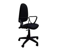 EUROPOLTRONE Poltrona da ufficio girevole operativa IRIS con braccioli, sedile regolabile certificata CATAS (Nero)