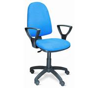 Europrimo Poltrona Sedia da Ufficio Girevole per scrivania con braccioli Tessuto Cotone Blu