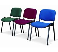 Europrimo Sedia Da Ufficio Poltrona Fissa per Sala Attesa metallo e cotone nero nera