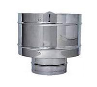 Fumaiolo fisso antivento inox tondo (attacco femmina) Ø cm. 8 -