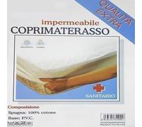 Euroricami Traversa Coprimaterasso Letto Matrimoniale con Cerata e Superficie in Spugna di Cotone 100% - Qualita' Extra, Misura 180x200x25 cm, Lavabile in Lavatrice Adatto per Casa o albergo e B & B