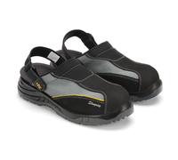 EUROROUTIER Stingray Black Leather, Zoccoli Scarpe Antinfortunistiche Certificate CE EN ISO SB+A+E+FO+SRC (Numeric_46)