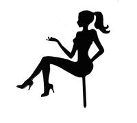 Euroshopping Topper per Torte Torta Ragazza sagoma Decorativa Decorazione Compleanno Seduta Donna Personalizzabile 23x23 cm Cake Design Lady Girl