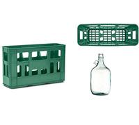 Euroshoppingonline Cassa per Dama Dame 5 Litri in Vetro Cesto 3 posti Cassetta Porta Bottiglie cassone Cassette sovrapponibili cesta Doppio Manico