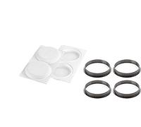 Euroshoppingonline Kit Tarte Ring Round Stampo per Torte crostate Forma Anelli 12 cm Omaggio Fischiotto