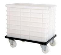 Euroshoppingonline Set kit pizzeria Carrello box-service per cassetta pizzeria in plastica con ruote contenitore lievitazione pizza con coperchio 60x40x7h (Carrello+10 Cassette+1 Coperchio)