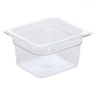 Euroshoppingonline Vasca contenitore vaschetta per alimenti in policarbonato trasparente espositore da banco box gastronomia bancone pizzeria ristoranti (1/4 17,6x16,2x15 cm)