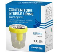 Eurospital CONTENITORE URINA 120 ML STERILE CON TAPPO GIALLO IN ASTUCCIO EUROSPITAL