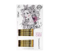 Eurostil Fermacapelli Doppia Onda Bronzo 24 pezzi - Fermacapelli