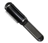 Eurostil Plegable Negro Negro Cepillo De Pelo Con Espejo Negro Negro 1un