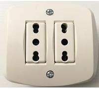 EuroStore07® DOPPIA PRESA BIVALENTE AUTOPORTANTE IN ABS PER SCATOLA TONDA ME 3 + 4