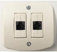 EuroStore07® DOPPIA PRESA LAN AUTOPORTANTE IN ABS PER SCATOLA TONDA ME 3 + 6