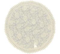 EUROSTYLE Art. Felce in Pizzo Sangallo Ricamato Macrame Floreale Striscia Runner centrotavola centrino copritavolo tovaglia (Centrotavola Rotondo Diametro 85cm, Panna)
