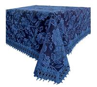 EUROSTYLE Art. Felce in Pizzo Sangallo Ricamato Macrame Floreale Striscia Runner centrotavola centrino copritavolo tovaglia (tovaglia copritavolo x12 140x220cm, Blu)