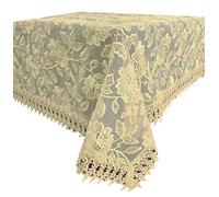 EUROSTYLE Art. Felce in Pizzo Sangallo Ricamato Macrame Floreale Striscia Runner centrotavola centrino copritavolo tovaglia (tovaglia copritavolo x6 140x170cm, Beige Chiaro)