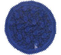 EUROSTYLE Art. Felce in Pizzo Sangallo Ricamato Macrame Floreale Striscia Runner centrotavola centrino copritavolo tovaglia (Centrotavola Rotondo Diametro 85cm, Blu)